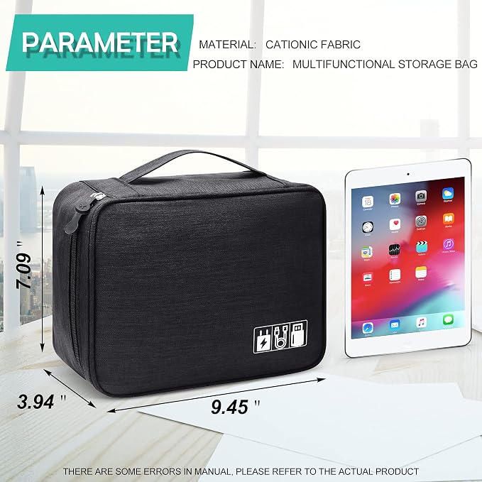 Electronics Organizer Travel Cable Organizer Bag Waterproof Portable Digital - Image 2