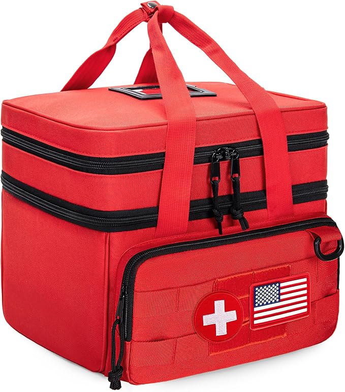 CURMIO Tactical Pill Bottle Organizer Case, Double Layers Medicine Storage Bag - Image 8