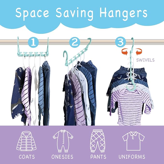 Wonder Hanger Max 10-Pack Space Saving Hangers, Reinforced Hooks Swivels 360° - Image 2