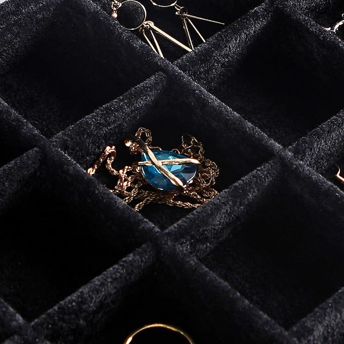 Frebeauty Velvet Jewelry Tray, 12 Grid Jewelry Organizer - Image 6