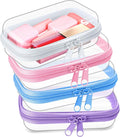 Hoolerry 4 Pcs Hard Clear Zipper Case Makeup Bags Plastic Pencil Pouch by Hoolerry