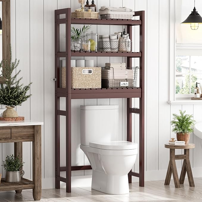 Homykic Over The Toilet Storage, Bamboo 3-Tier Over-The-Toilet Space Saver - Image 2