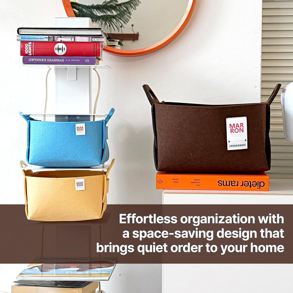 Collapsible Felt OLIVE Storage Bin Large 14.6"x9.4"x9.4" – Foldable