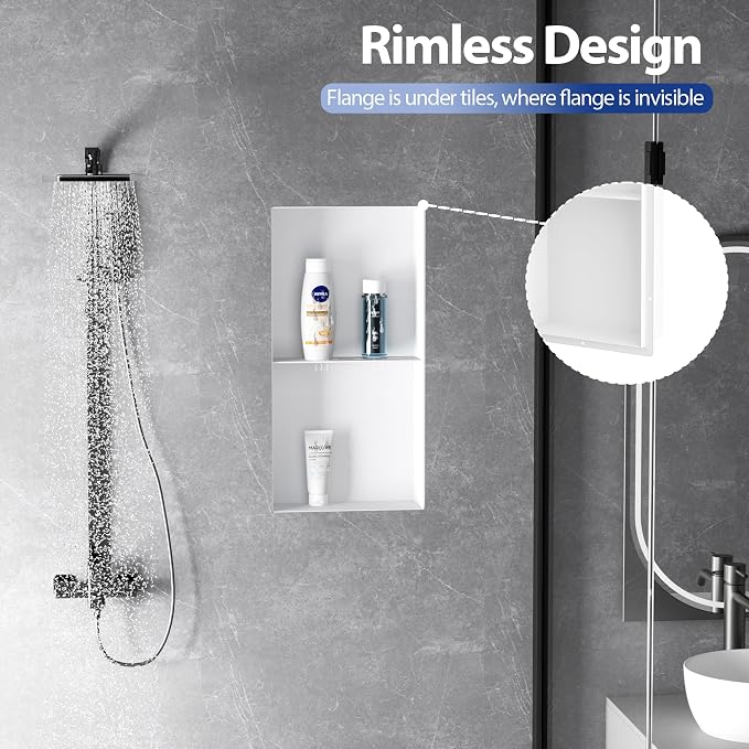 Stainless Steel Shower Niche 12" X 24", No Tile Needed Wall Niche - Image 4