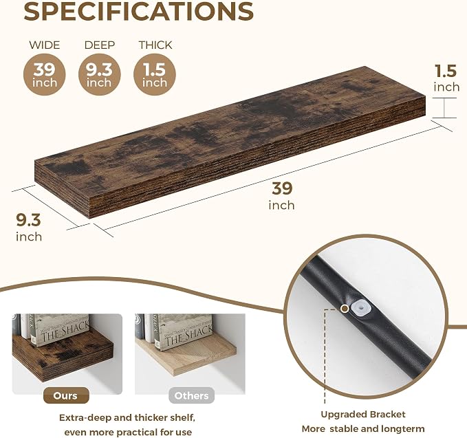 Dreamland 40 Inches Floating Shelves - Image 3