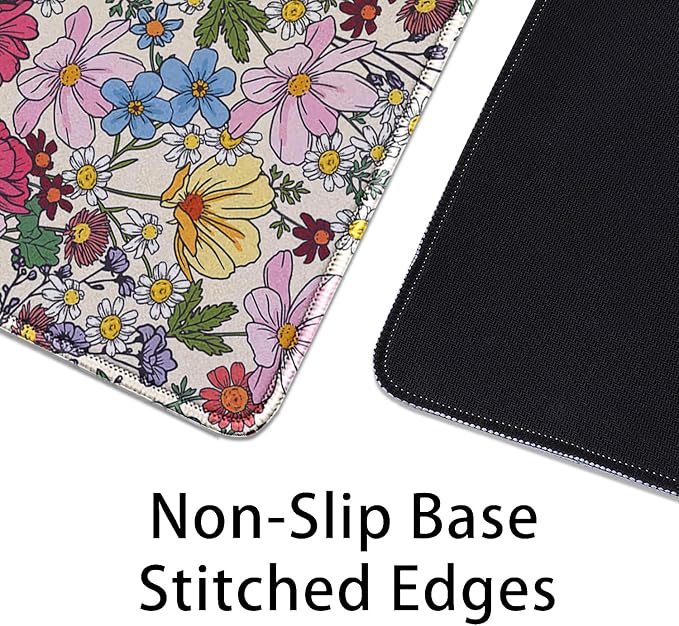 Colorful Flowers Mouse Pad, Large Floral Mousepad Desk Pad - Image 6