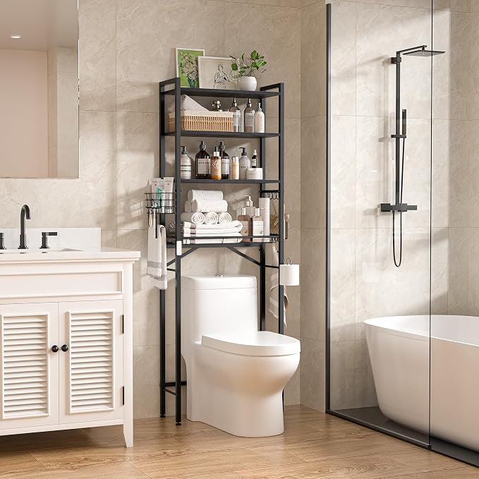 TETOTE Over Toilet Bathroom Organizer, 4-Tier Bathroom Over The Toilet Storage - Image 9