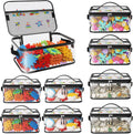 8 Pack Large Clear Toy Storage Bags with Labels, Handles, Zippers