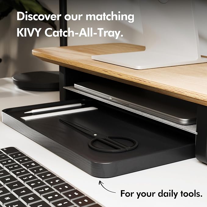 KIVY Dual Monitor Riser with Integrated Metal Shelf - Image 7