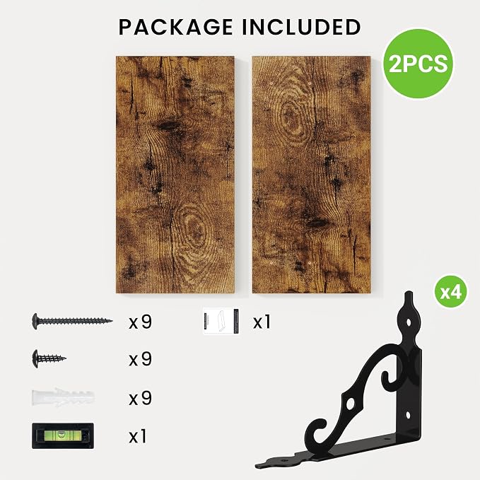 RICHFOCUS Floating Shelves for Wall Decor, 8 Inch Deep Floating Shelves Set of 2 - Image 5