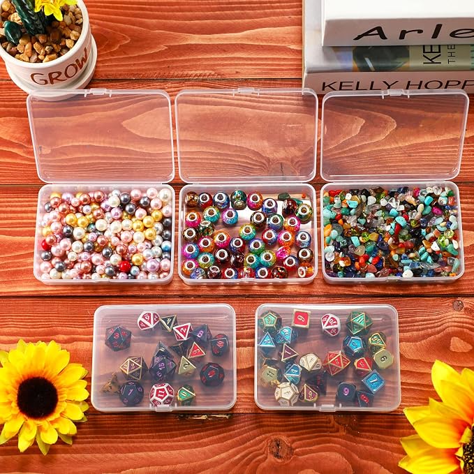 SATINIOR 48 Packs Clear Small Plastic Containers Transparent Storage Box - Image 5