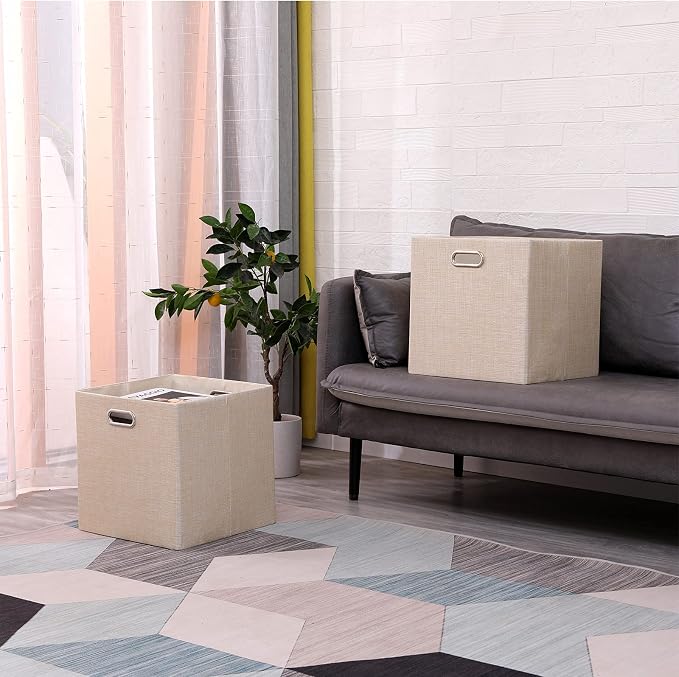Cube Storage Bins 11×11 Linen Foldable Box - Image 7