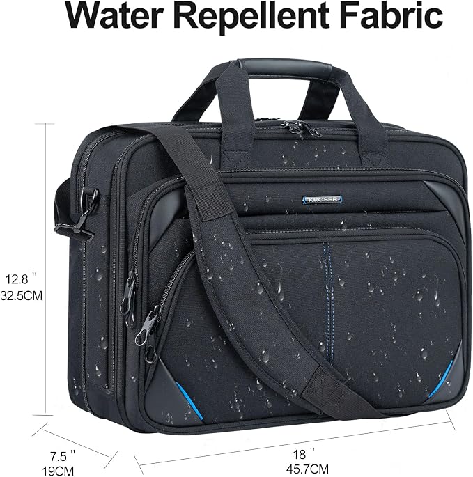 KROSER Laptop Bag 17.3 Inch Premium Laptop Briefcase, Expandable Laptop - Image 3