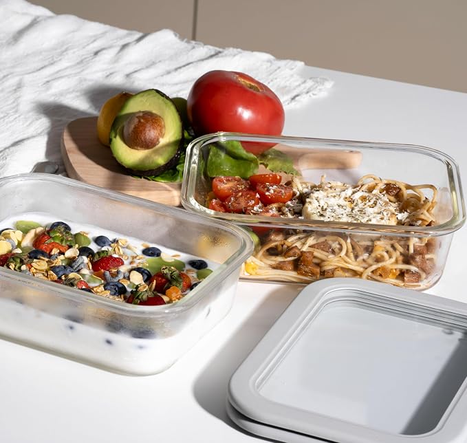 Glass Food Containers with Glass Lid, Microwave Safe Food Storage Container Set - Image 6