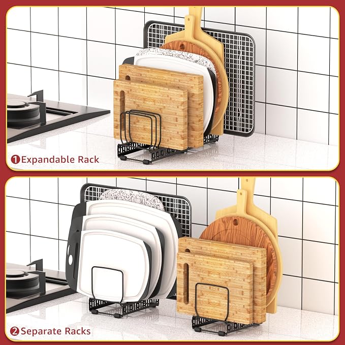2PACK Cutting Board Organizer, Adjustable Divider Cutting Board Holder - Image 2
