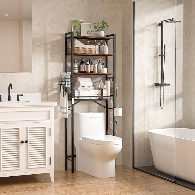 TETOTE Over Toilet Bathroom Organizer, 4-Tier Bathroom Over The Toilet Storage - Image 9