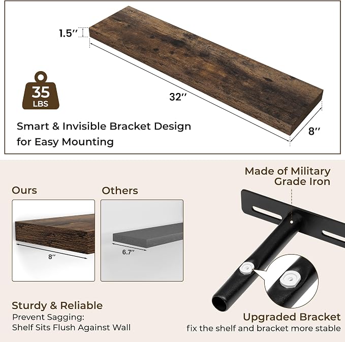 RICHFOCUS 31.5Inch Floating Shelves - Image 3