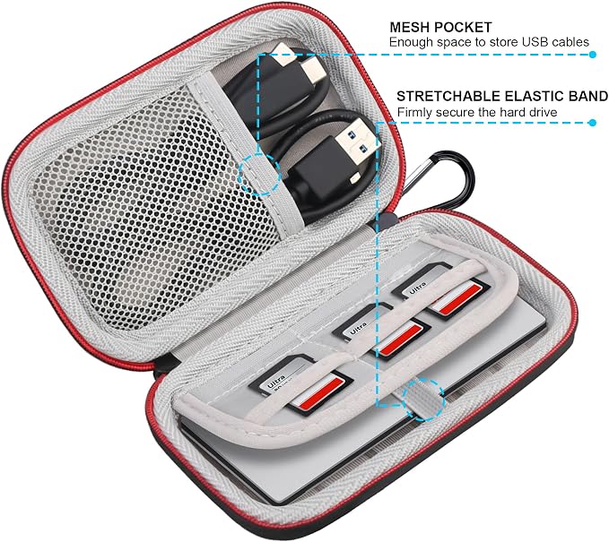 Lacdo Hard Carrying Case for Lexar ES3 Portable SSD External Solid State Drive - Image 2
