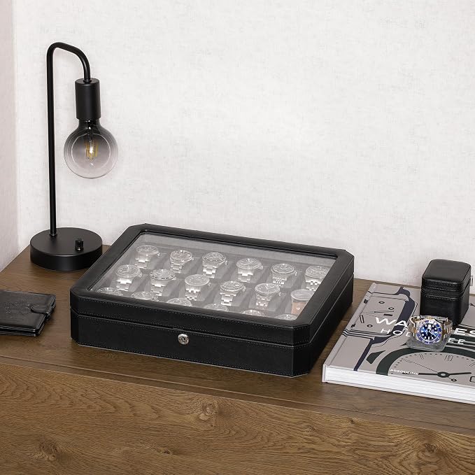 ROTHWELL 18-Slot Watch Case – Luxury Watch Box - Image 3