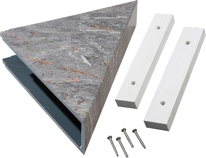 Palisade Vinyl Waterproof Corner Shower Shelf in Spanish Marble by PalisadeWallTilesandPlanks