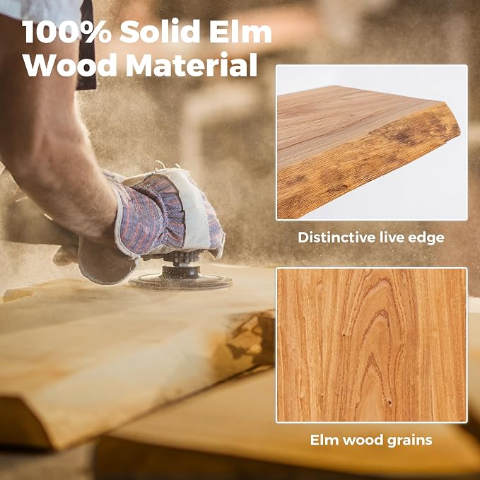 RICHFOCUS Live Edge Elm Floating Shelves - Image 4