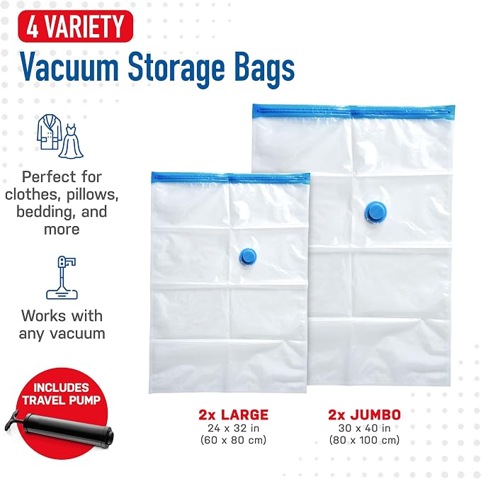 4 Pack Variety Vacuum Storage Bags - Image 3