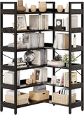KOUSEI 6-Tier Corner Bookshelf, Reversible L-Shaped Bookcase by KOUSEI