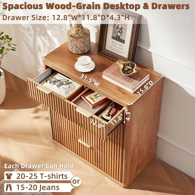 LEYAOYAO Fluted 5 Drawers Dresser - Image 5