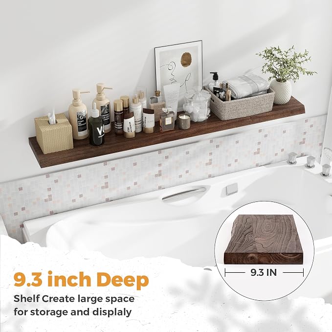 Live Edge Elm Floating Shelves For Wall - Image 7