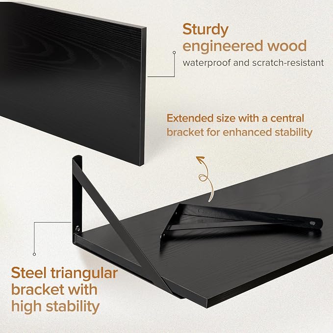 Deep Floating Shelves Wall Mounted, Living Room, Office - Image 4