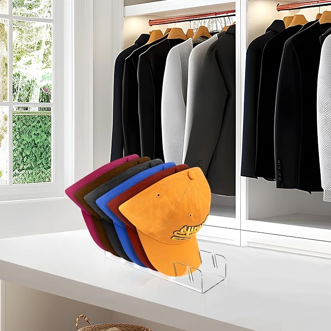 Baseball Caps Hat Stand & Holder Organizer, Acrylic No-Install Rack Closet - Image 7