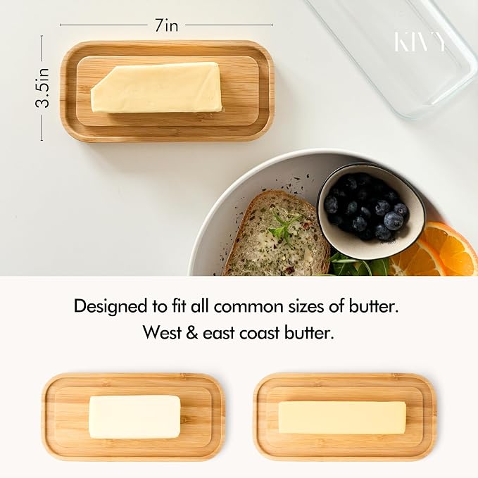 KIVY Glass butter dish with airtight lid that keeps butter soft - Image 3