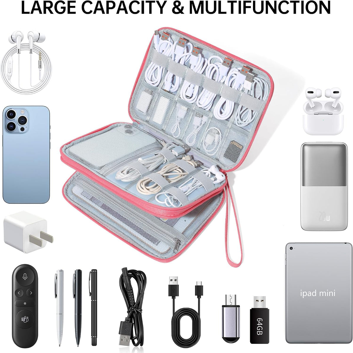 CILLA Electronics Organizer Travel, Travel Cord Organizer Case