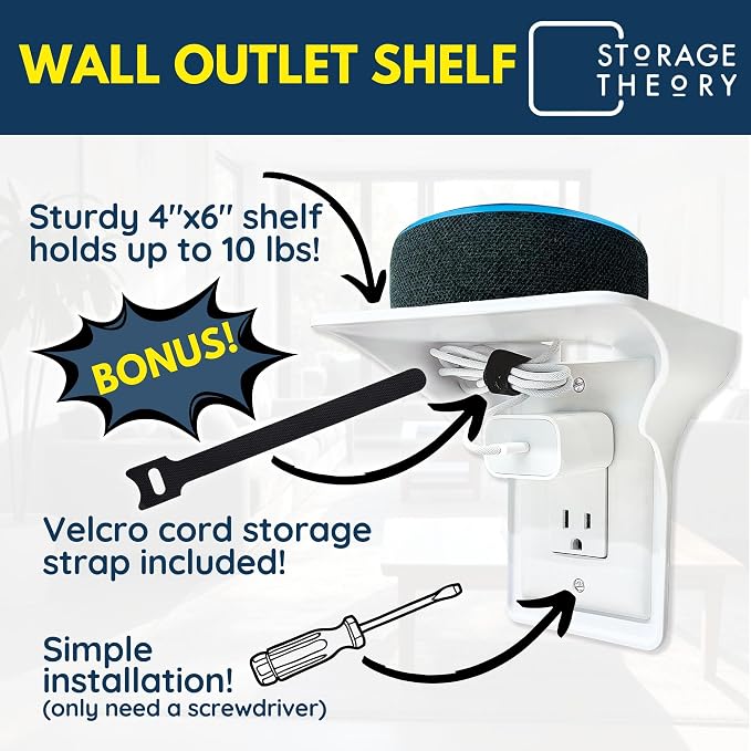 BeraTek Power Perch Wall Outlet Shelf - Image 5