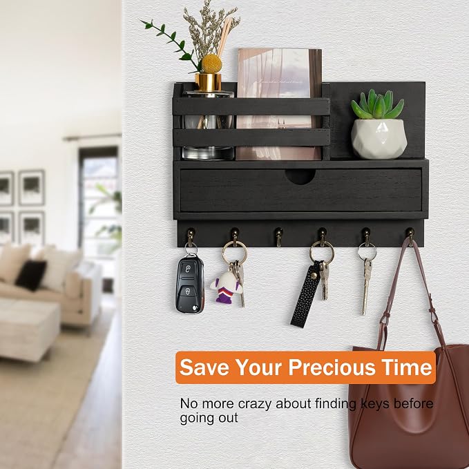 Key and Mail Holder for Wall, Mail Organizer Wall Mount - Image 7