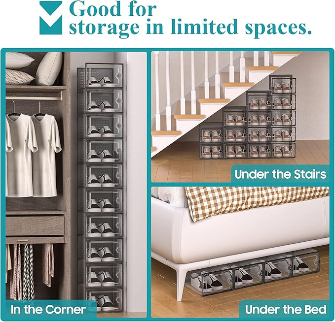 Kuject Large Shoe Organizers Storage Boxes - Image 6