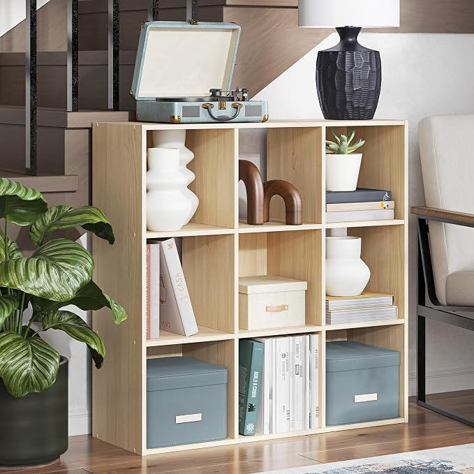 Signature Design by Ashley Piperton Contemporary 3-Tier Floor Standing 9 Cube - Image 2