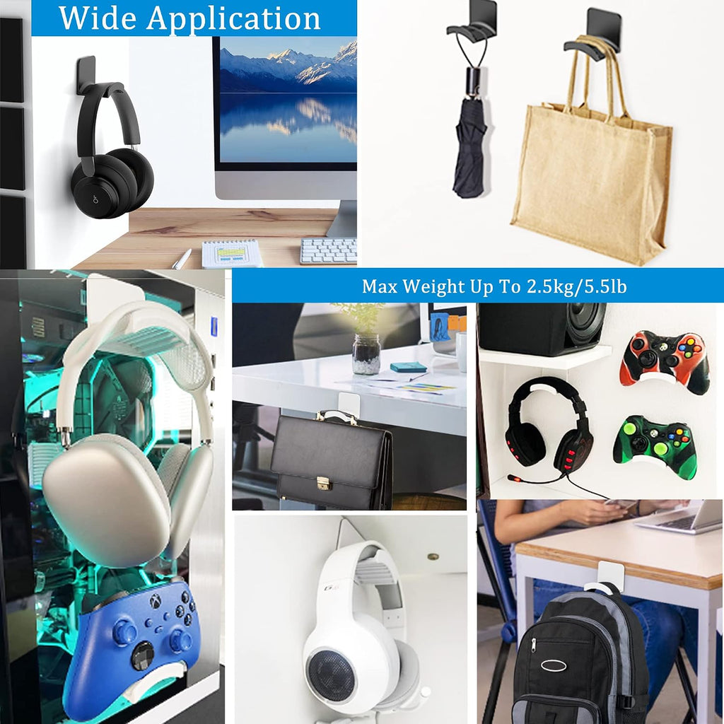 Headphone Stand Headset Holder - Adhesive Gaming Earphones Hanger