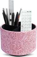 lizimandu Round Leather Art Supply Organizer, Remote Control Holder, 360 Degree by LIZIMANDU