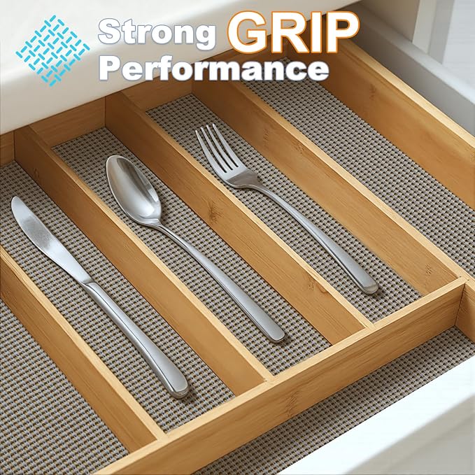 Songrey Non-Adhesive Drawer and Shelf Liner, Non Slip Cabinet Liners, Protect - Image 3