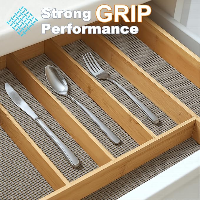 Songrey Non-Adhesive Drawer and Shelf Liner, Non Slip Cabinet Liners, Protect - Image 3
