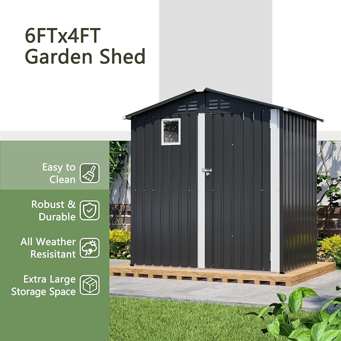 6x4 FT Outdoor Storage Shed - Image 3