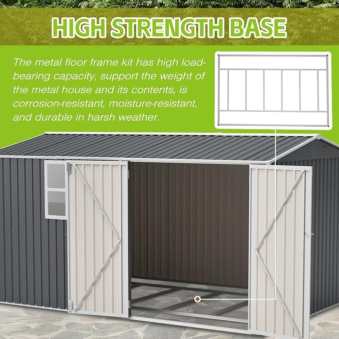 8x12 FT Outdoor Metal Storage Shed - Image 3