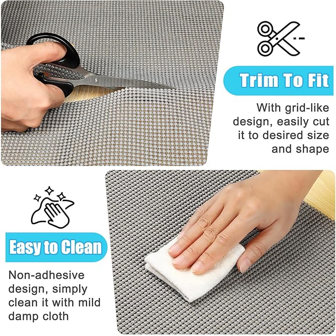 Songrey Non-Adhesive Drawer and Shelf Liner, Non Slip Cabinet Liners, Protect - Image 5