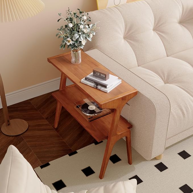 Set of 2 Solid Wood End Table, 2-Tier Side Table - Image 8