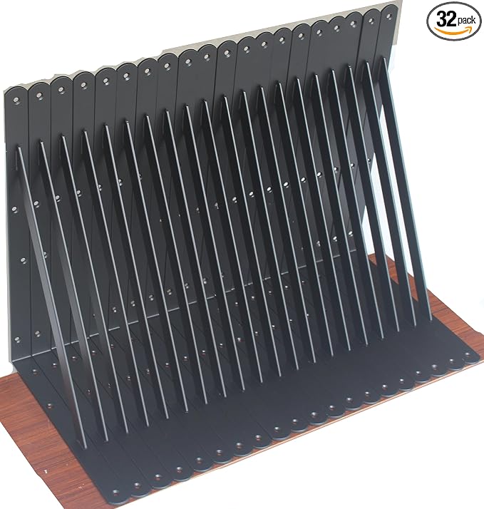 32 Pack L14 x H 10" Black Heavy Duty Shelf Brackets by MHMYDZ