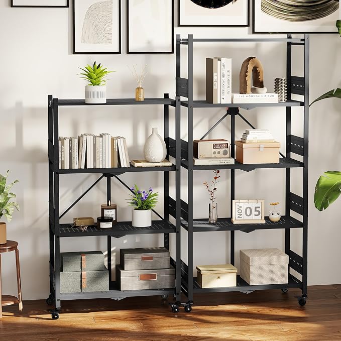 WORKPRO 4-Tier Folding Shelf, No-Assembly Metal Storage Rack - Image 2
