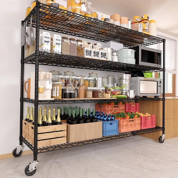 PrimeZone 6 Packs 55.5" W x 24" D x 80" H Heavy Duty Wire Storage Shelves - Image 8