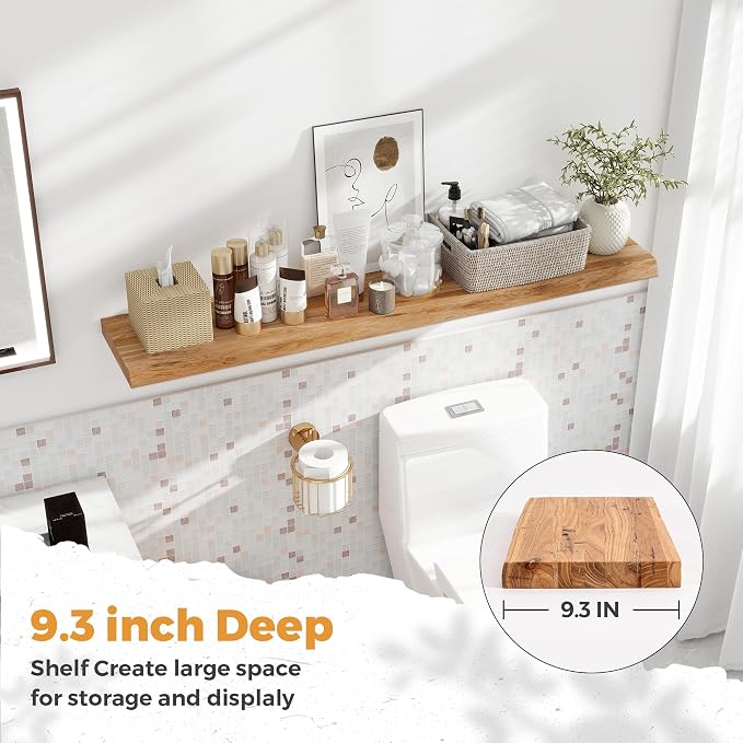 RICHFOCUS Live Edge Elm Floating Shelves - Image 7