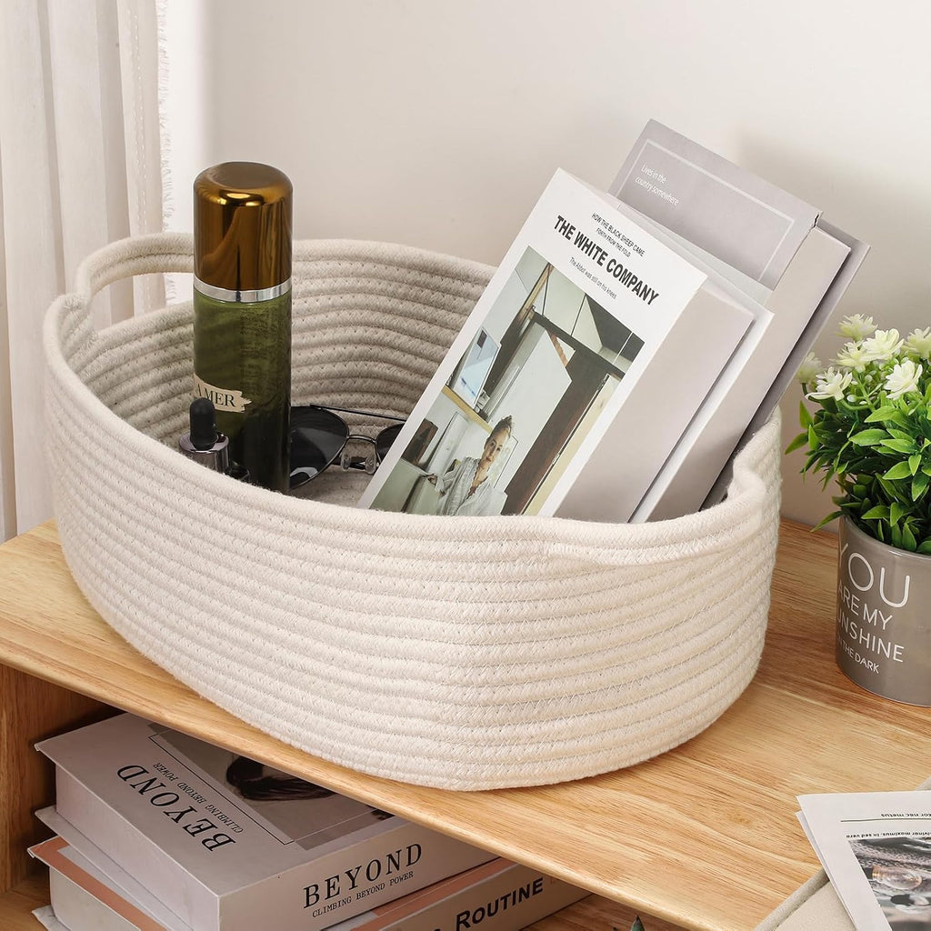 Small Woven Cotton Rope Basket Cute Baby Gift Baskets Empty Decorative